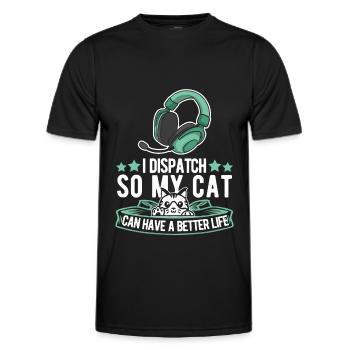 Chats du centre de contrôle des appels d’urgence - T-shirt sport Homme - noir - Devant - AI Model Male 178 dark (178cm)