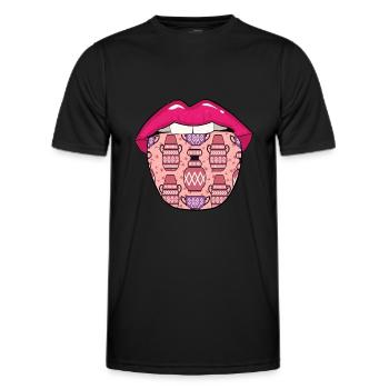 Pottery Tongue - Men's Functional T-Shirt - black - Front - AI Model Male 178 dark (178cm)