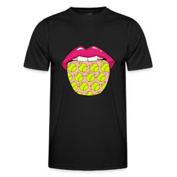 Lèvres de softball - T-shirt sport Homme - noir - Devant - AI Model Male 178 dark (178cm)