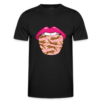 Jaguar Lippen - Männer Funktions-T-Shirt - Schwarz - Vorne - AI Model Male 178 dark (178cm)
