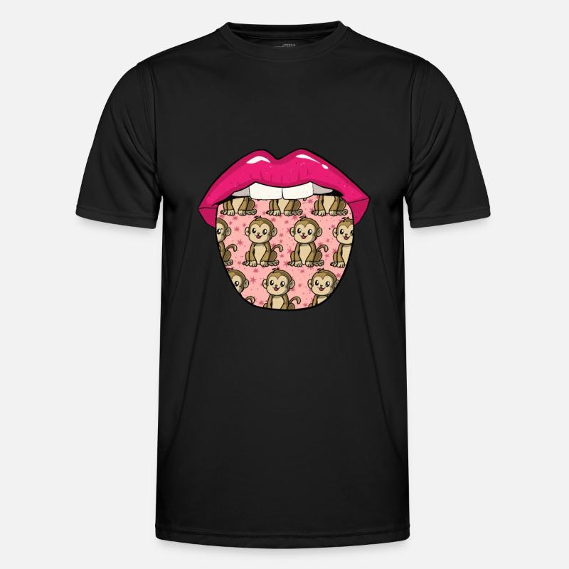 Affe Lippen Männer Funktions-T-Shirt