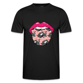 Orca Whale Killer Whale Killer Whale Tongue - Men's Functional T-Shirt - black - Front - AI Model Male 178 dark (178cm)