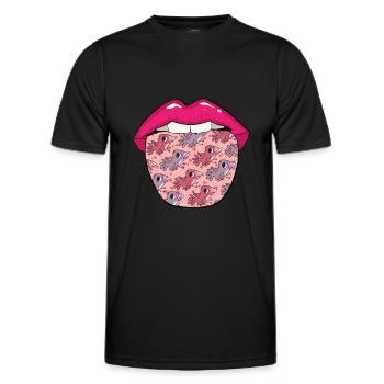 Bird Ornithologist Tongue - Men's Functional T-Shirt - black - Front - AI Model Male 178 dark (178cm)