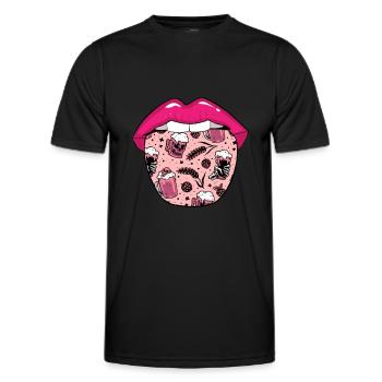 Craft Beer Craft Beer Tongue - Men's Functional T-Shirt - black - Front - AI Model Male 178 dark (178cm)