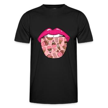 Eiscreme Zunge - Männer Funktions-T-Shirt - Schwarz - Vorne - AI Model Male 178 dark (178cm)