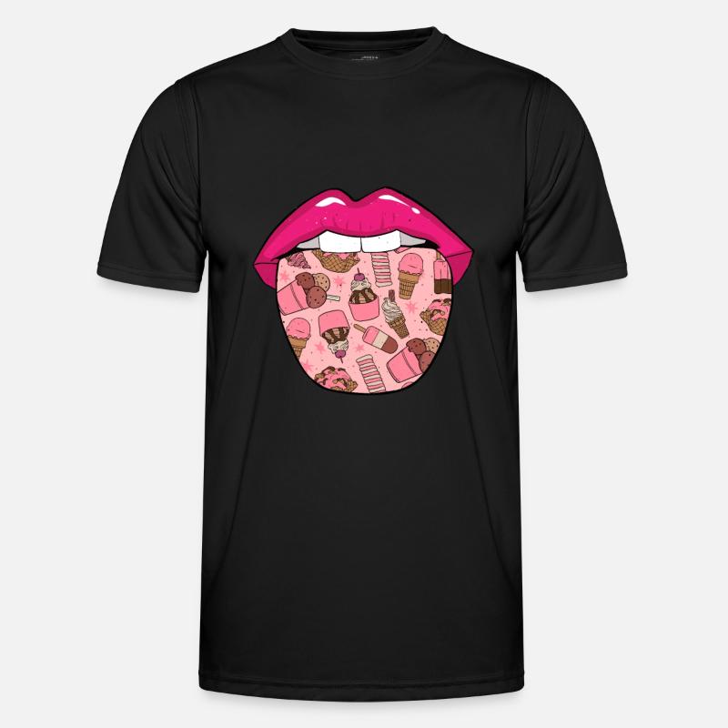 Eiscreme Zunge Männer Funktions-T-Shirt