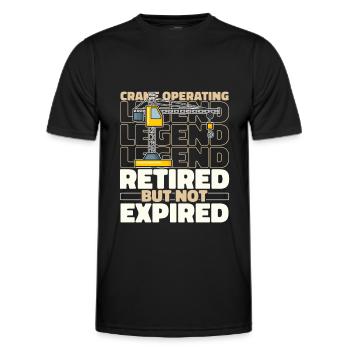 Crane driver Retired crane operator - Men's Functional T-Shirt - black - Front - AI Model Male 178 dark (178cm)