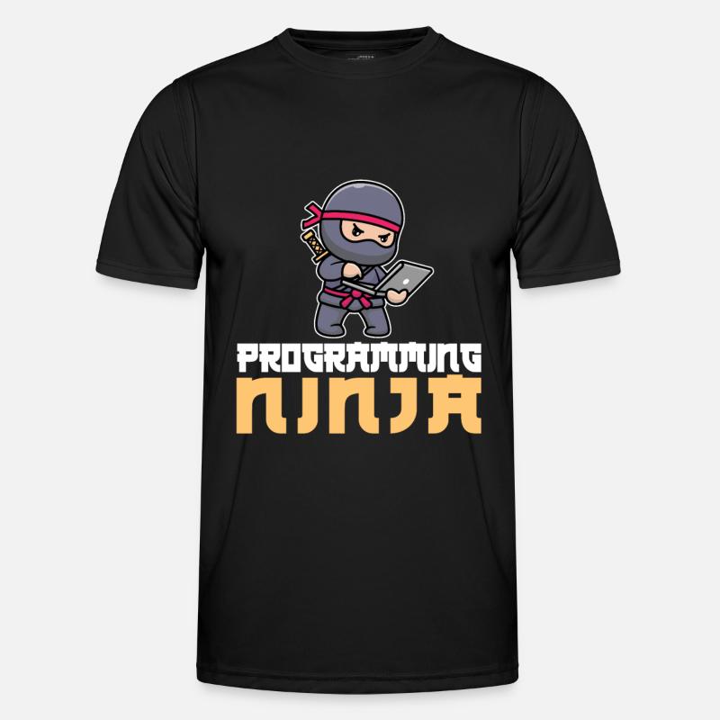 Entwickler Coder Programmierer Ninja - Männer Funktions-T-Shirt - Schwarz