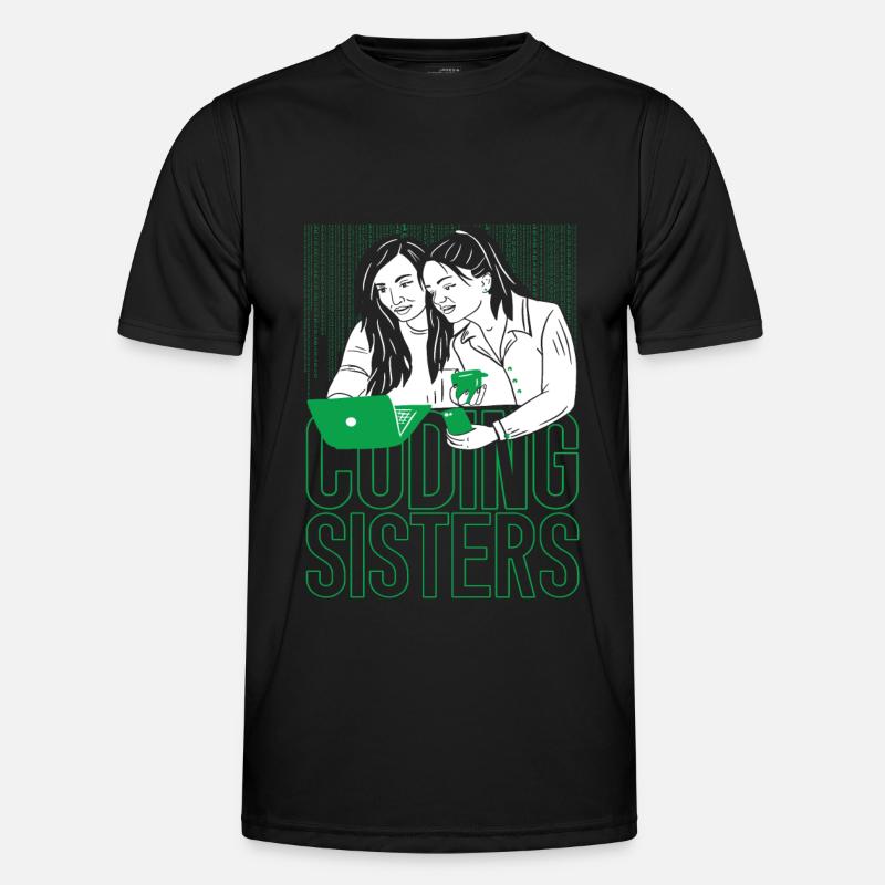 Développeur Coder Programmer Sisters - T-shirt sport Homme - noir