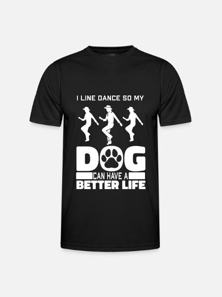 Line Dance Dog - Men's Functional T-Shirt - black
