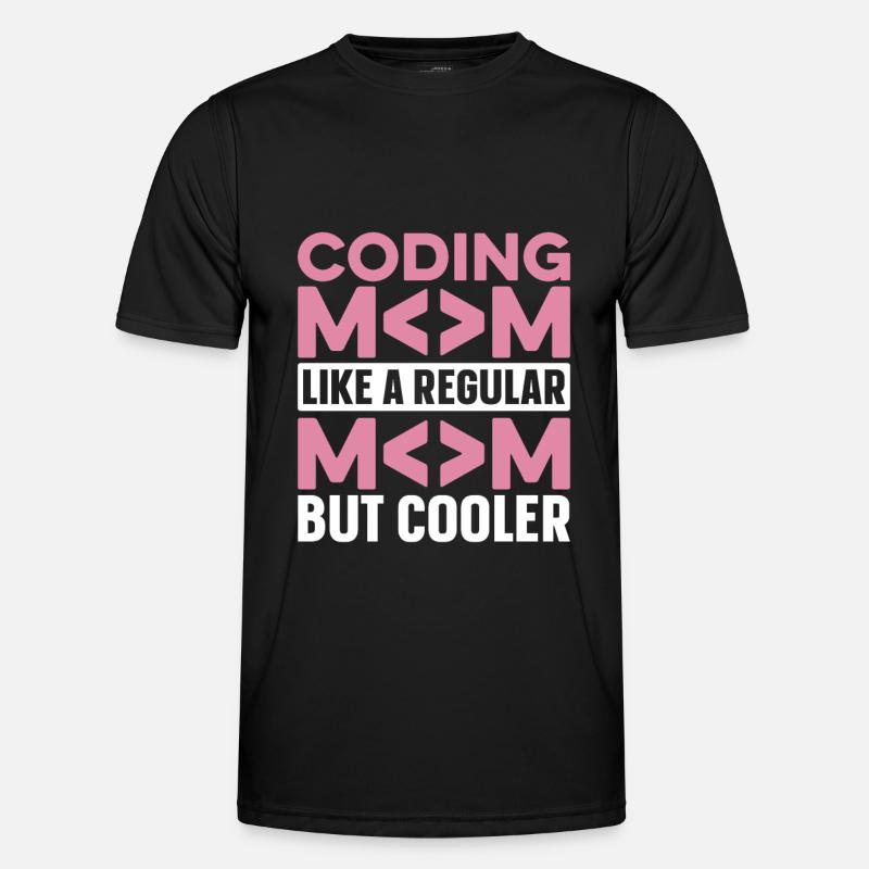 Entwickler Coder Programmierer Mama - Männer Funktions-T-Shirt - Schwarz