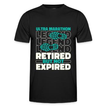 Ultramarathon à la retraite - T-shirt sport Homme - noir - Devant - AI Model Male 178 dark (178cm)