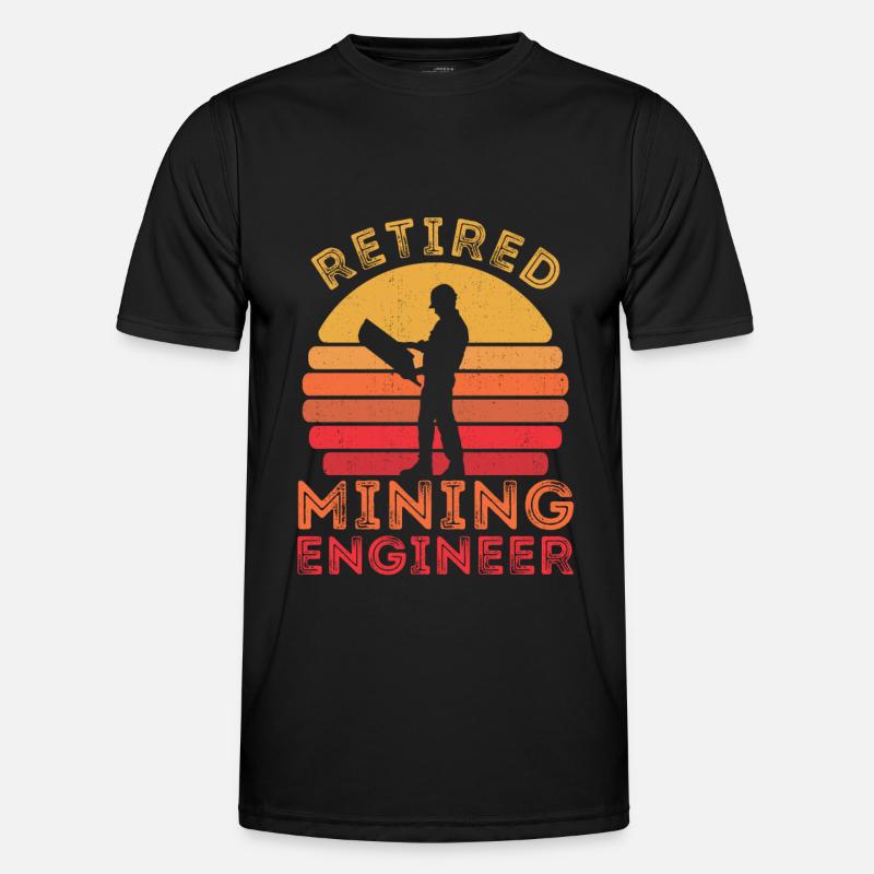 Retired Engineer Mining Engineer - Men's Functional T-Shirt - black