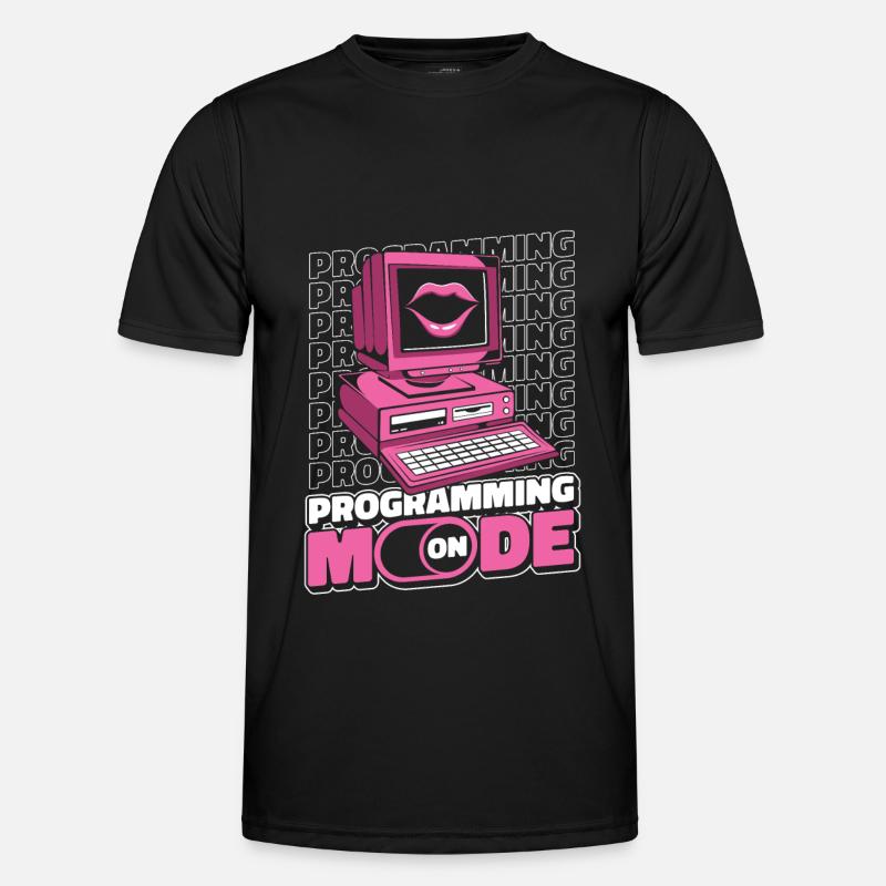 Developer Coder Programmer Lips - Men's Functional T-Shirt - black
