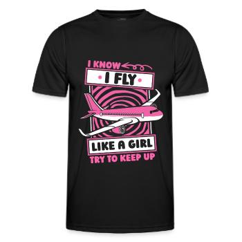 Flugbegleiter Stewardess Witzig - Männer Funktions-T-Shirt - Schwarz - Vorne - AI Model Male 178 dark (178cm)