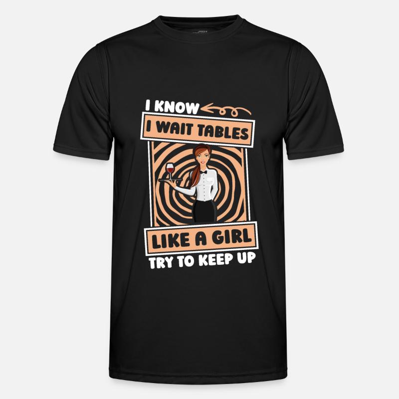 Kellner Kellnerin Lustig - Männer Funktions-T-Shirt - Schwarz