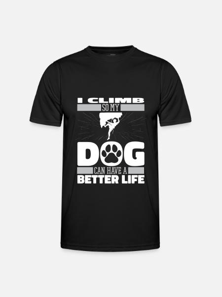 Climbing Climbing Dog - Men's Functional T-Shirt - black