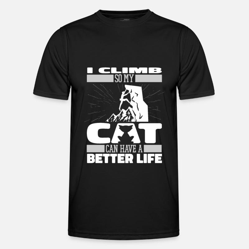 Climbing Climber Cat - Men's Functional T-Shirt - black
