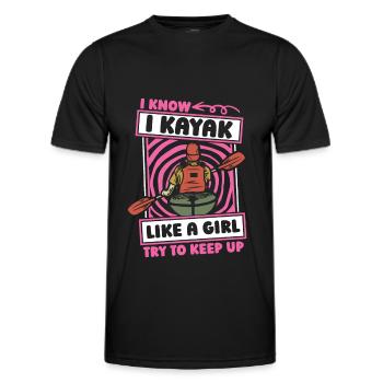 Kajaker Witzig - Männer Funktions-T-Shirt - Schwarz - Vorne - AI Model Male 178 dark (178cm)