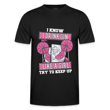 Gin Girls - Men's Functional T-Shirt - black - Front - AI Model Male 178 dark (178cm)