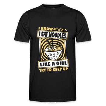Nouilles Humour - T-shirt sport Homme - noir - Devant - AI Model Male 178 dark (178cm)