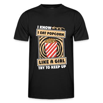 Popcorn Fille - T-shirt sport Homme - noir - Devant - AI Model Male 178 dark (178cm)