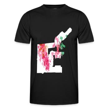 Biology Biologist Microscope - Men's Functional T-Shirt - black - Front - AI Model Male 178 dark (178cm)