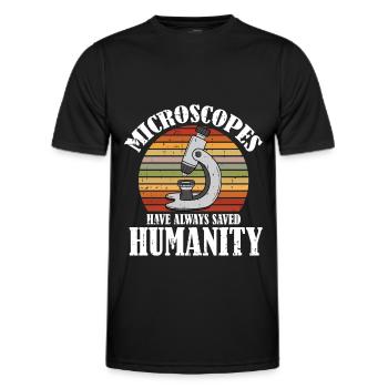 Biologie Biologe Mikroskop - Männer Funktions-T-Shirt - Schwarz - Vorne - AI Model Male 178 dark (178cm)