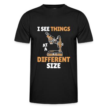 Biologie Biologe Mikroskop - Männer Funktions-T-Shirt - Schwarz - Vorne - AI Model Male 178 dark (178cm)