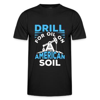 Oil Field Oil Rig American - Men's Functional T-Shirt - black - Front - AI Model Male 178 dark (178cm)