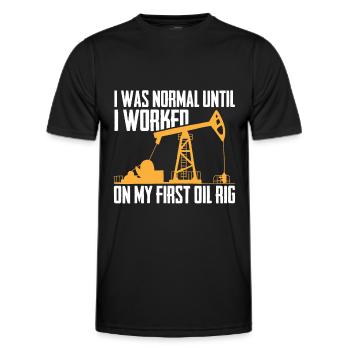 Plate-forme pétrolière sarcastique - T-shirt sport Homme - noir - Devant - AI Model Male 178 dark (178cm)