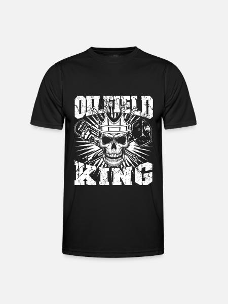 Oil Field Oil Rig Skull - Men's Functional T-Shirt - black