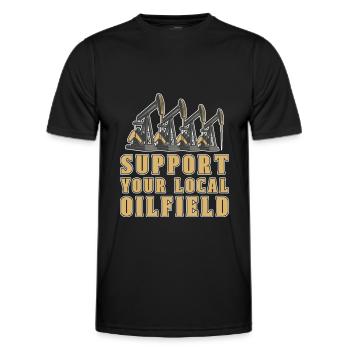 Ölfeld Bohrinsel Pumpe - Männer Funktions-T-Shirt - Schwarz - Vorne - AI Model Male 178 dark (178cm)