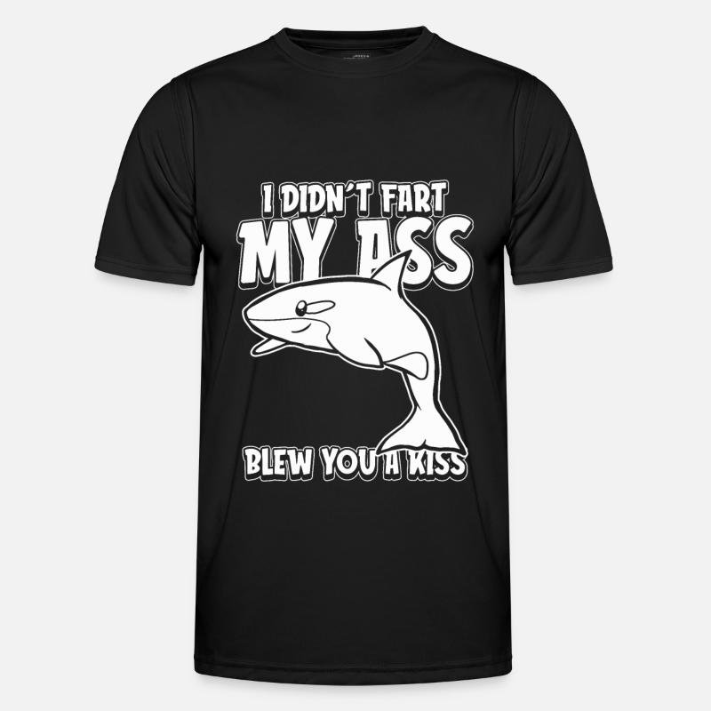 Haifisch Ironisch - Männer Funktions-T-Shirt - Schwarz