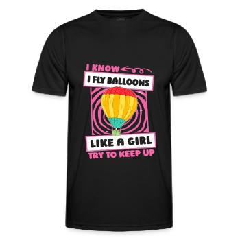 Hot Air Ballooning Girls - Men's Functional T-Shirt - black - Front - AI Model Male 178 dark (178cm)