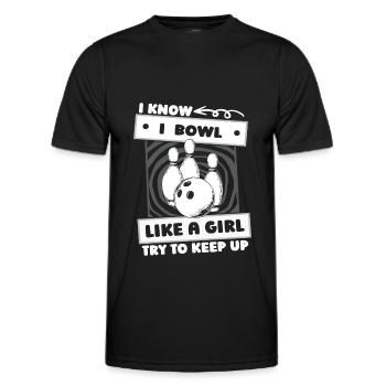Bowling Bowlen Bowler Mädchen - Männer Funktions-T-Shirt - Schwarz - Vorne - AI Model Male 178 dark (178cm)