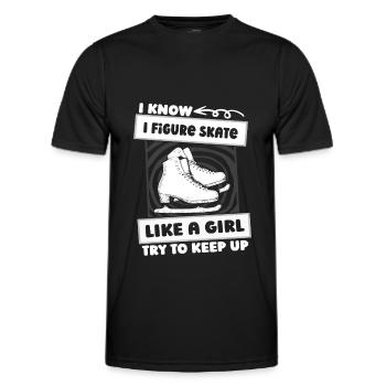 Figure Skating Figure Skating Girls - Men's Functional T-Shirt - black - Front - AI Model Male 178 dark (178cm)