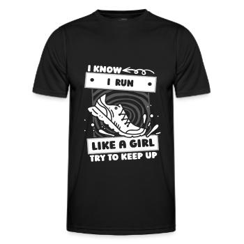 Coureur Jogger Coureur Coureur Filles - T-shirt sport Homme - noir - Devant - AI Model Male 178 dark (178cm)
