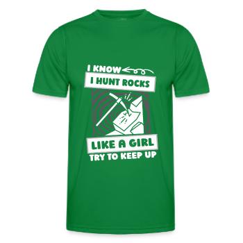 Geologe Steinsammler Mädchen - Männer Funktions-T-Shirt - Kelly Green - Vorne - AI Model Male 178 dark (178cm)