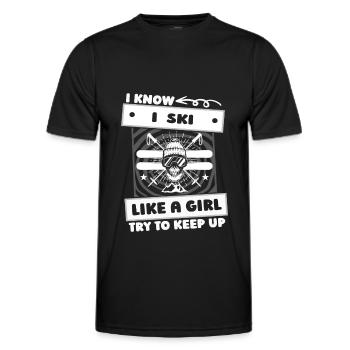 Skiing Apres Ski Girls - Men's Functional T-Shirt - black - Front - AI Model Male 178 dark (178cm)