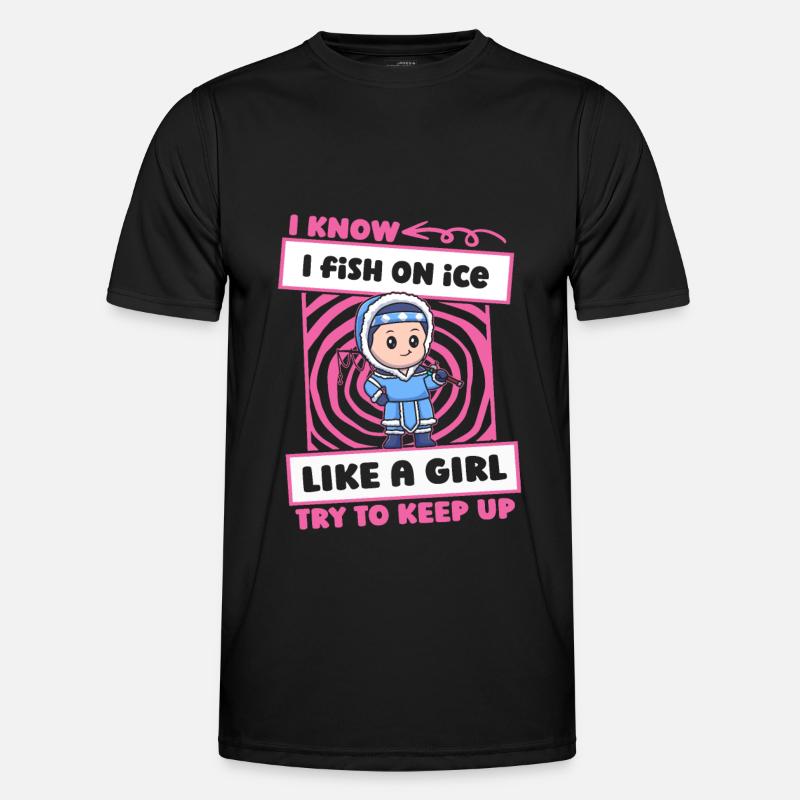 Eisfischen Eisangeln Mädchen Männer Funktions-T-Shirt