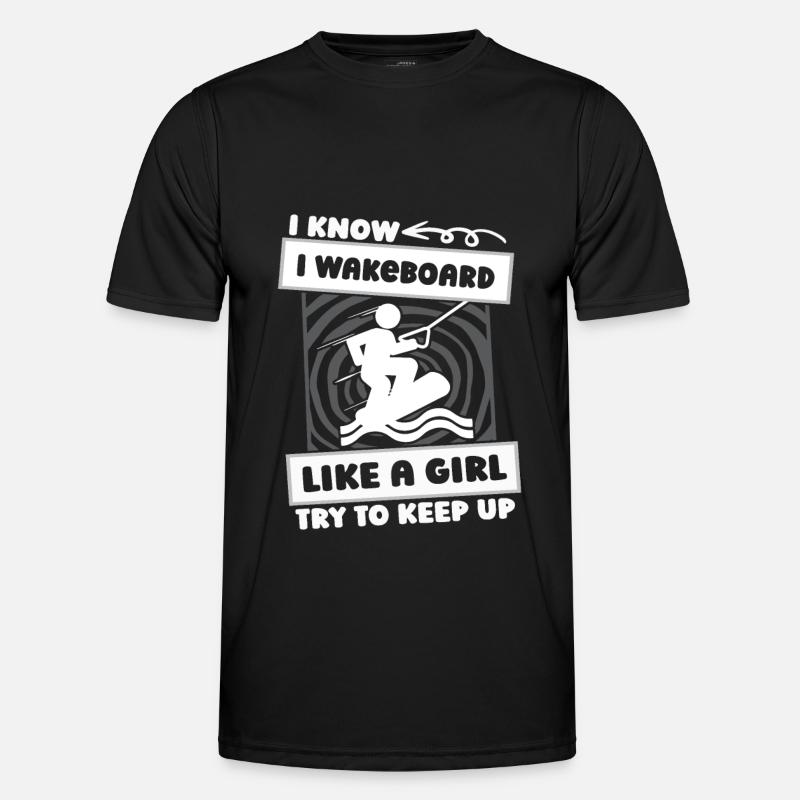 Wakeboard Wakeboarder Mädchen - Männer Funktions-T-Shirt - Schwarz