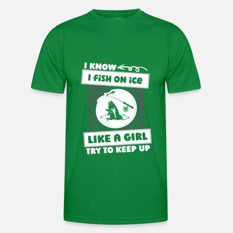 Eisfischen Eisangeln Mädchen Männer Funktions-T-Shirt