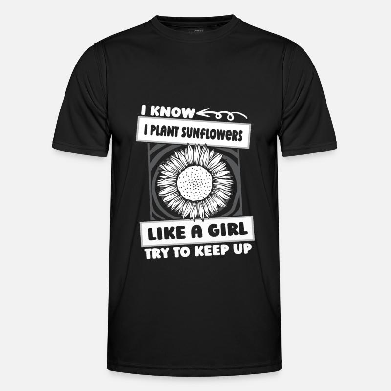 Sonnenblume Mädchen - Männer Funktions-T-Shirt - Schwarz