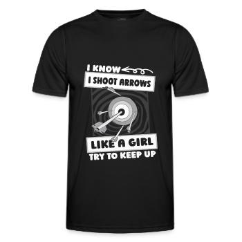 Tir à l’arc Tir à l’arc Archer Girls - T-shirt sport Homme - noir - Devant - AI Model Male 178 dark (178cm)