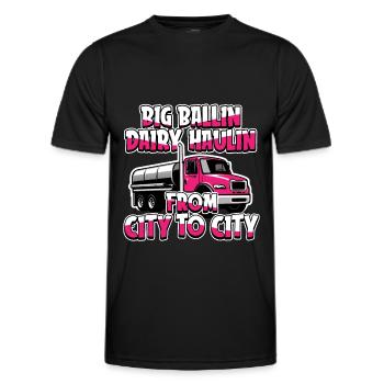 Cow Milk Milk Wagon - Men's Functional T-Shirt - black - Front - AI Model Male 178 dark (178cm)