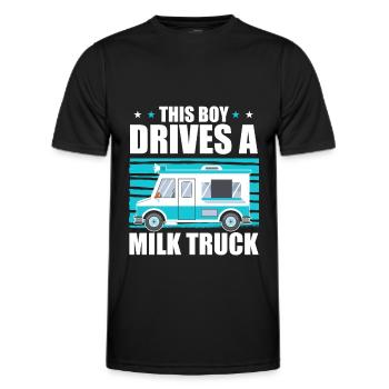 Cow Milk Milk Wagon - Men's Functional T-Shirt - black - Front - AI Model Male 178 dark (178cm)