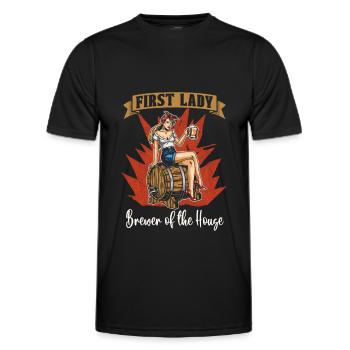 Craft Beer Craft Beer Lady - Men's Functional T-Shirt - black - Front - AI Model Male 178 dark (178cm)