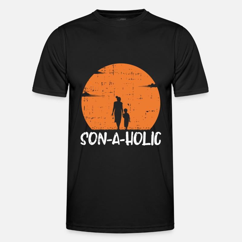 Mama Mutter Sohn - Männer Funktions-T-Shirt - Schwarz