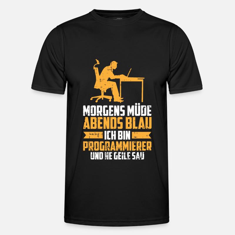 Entwickler Coder Programmierer - Männer Funktions-T-Shirt - Schwarz